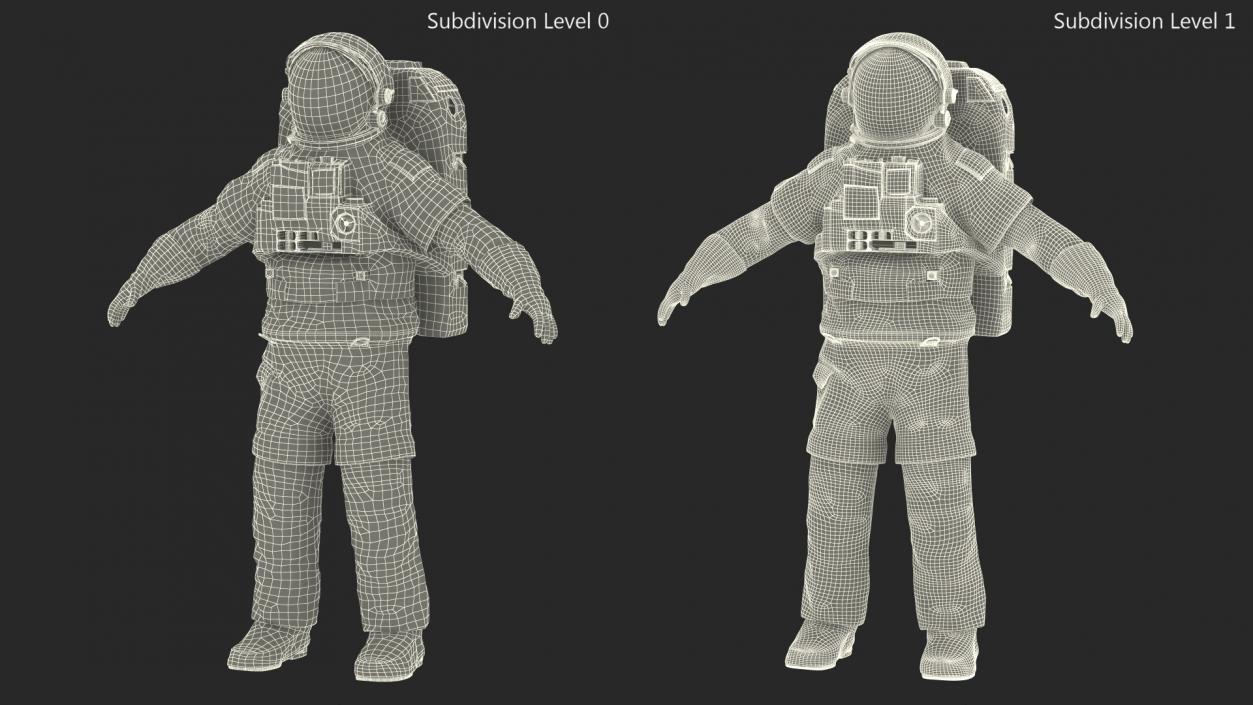 3D Astronaut Wearing Extravehicular Mobility Unit with Helmet model