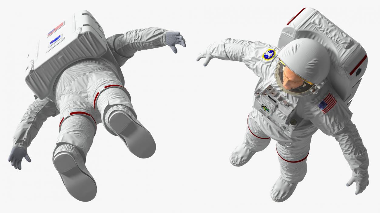 3D Astronaut Wearing Extravehicular Mobility Unit with Helmet model