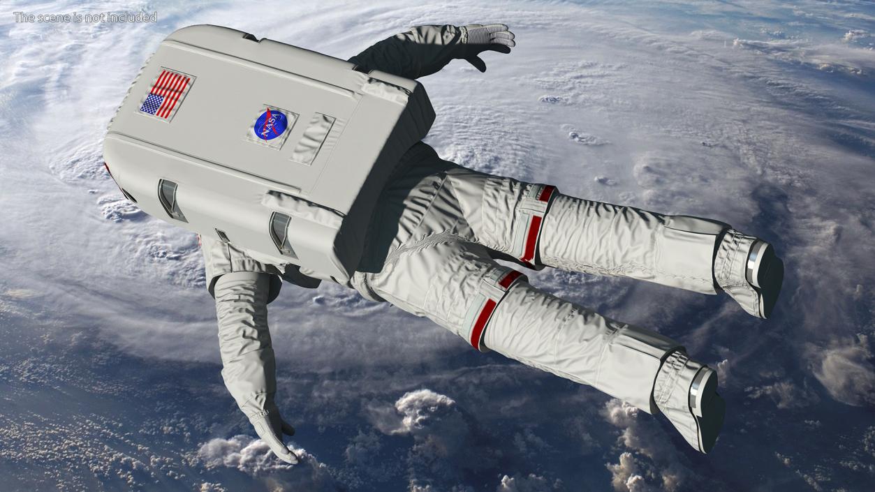 3D Astronaut Wearing Extravehicular Mobility Unit with Helmet model