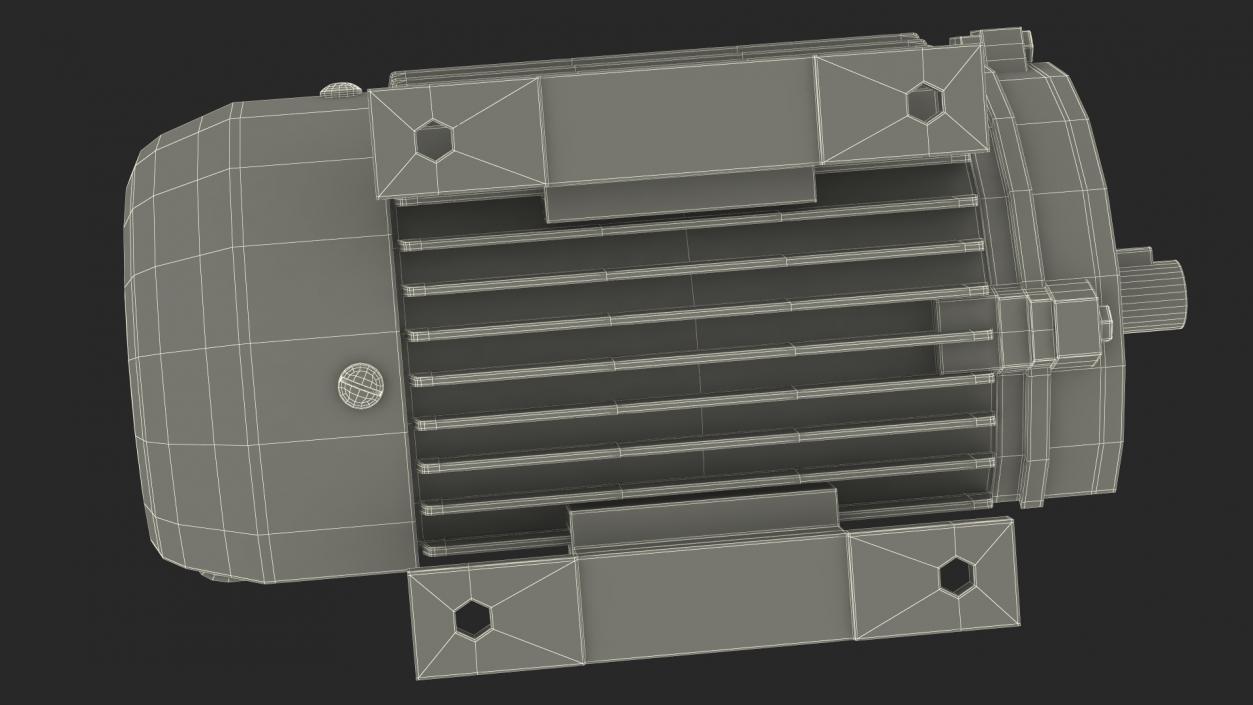 Electric Motor Cross Section Green 3D model