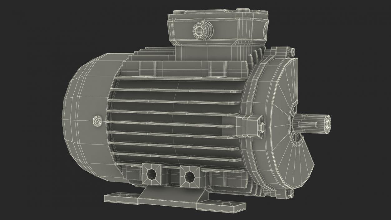 Electric Motor Cross Section Green 3D model