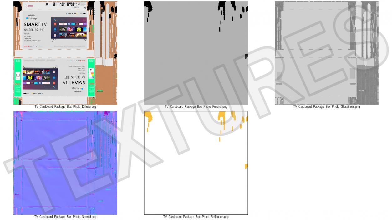 3D 55 Inch TV Cardboard Shipping Box model