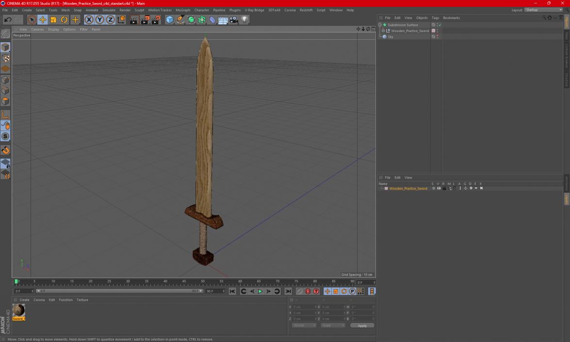 3D Wooden Practice Sword