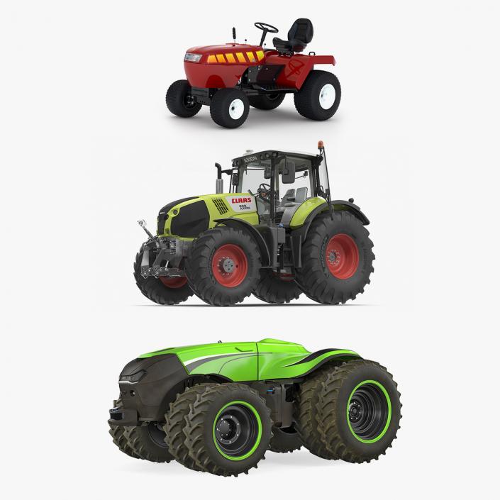 3D Tractors Rigged Collection