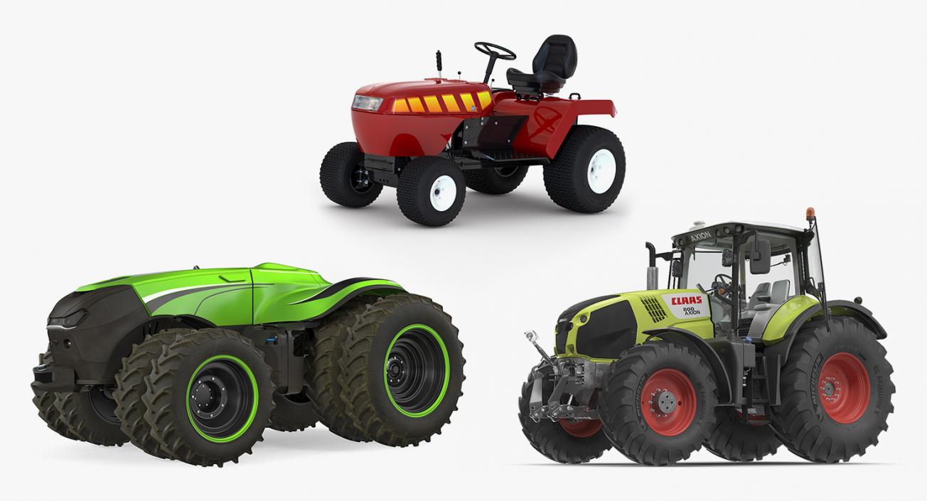 3D Tractors Rigged Collection