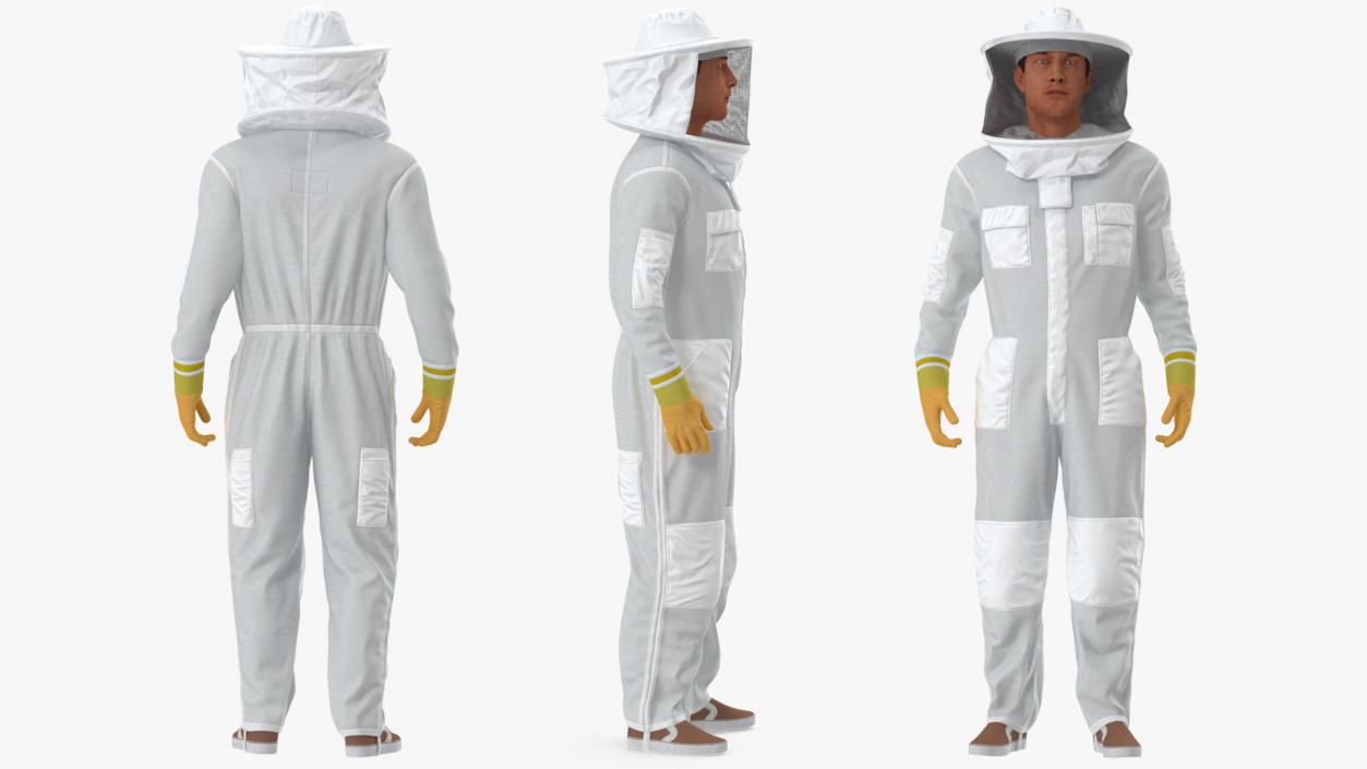 Male Beekeeper wearing Full Suit 3D