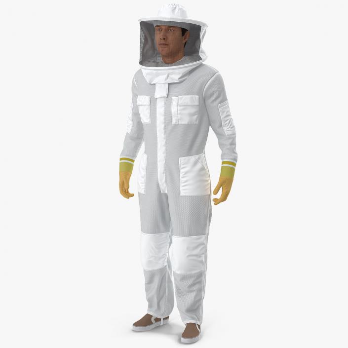 Male Beekeeper wearing Full Suit 3D