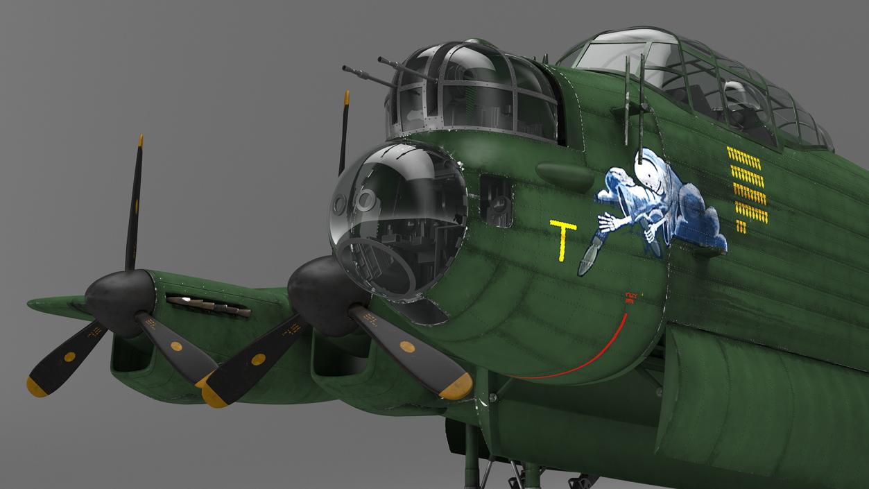 3D model Avro Lancaster Four Engined Heavy Bomber