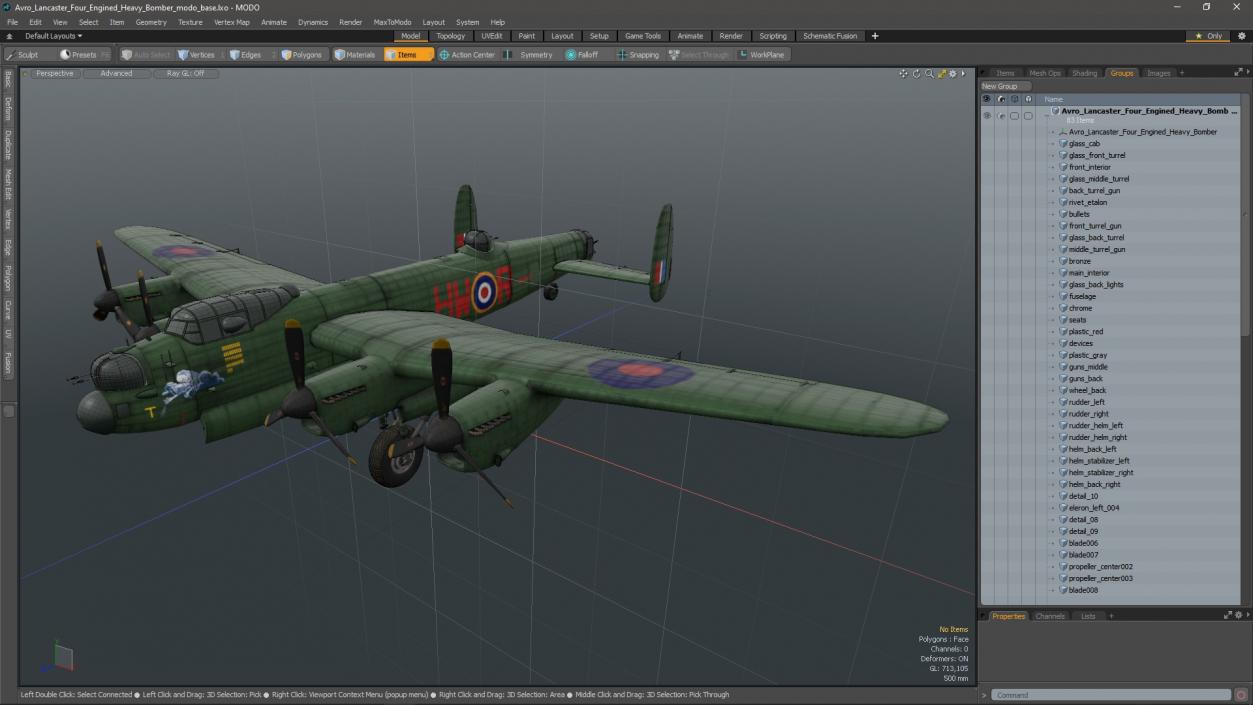 3D model Avro Lancaster Four Engined Heavy Bomber