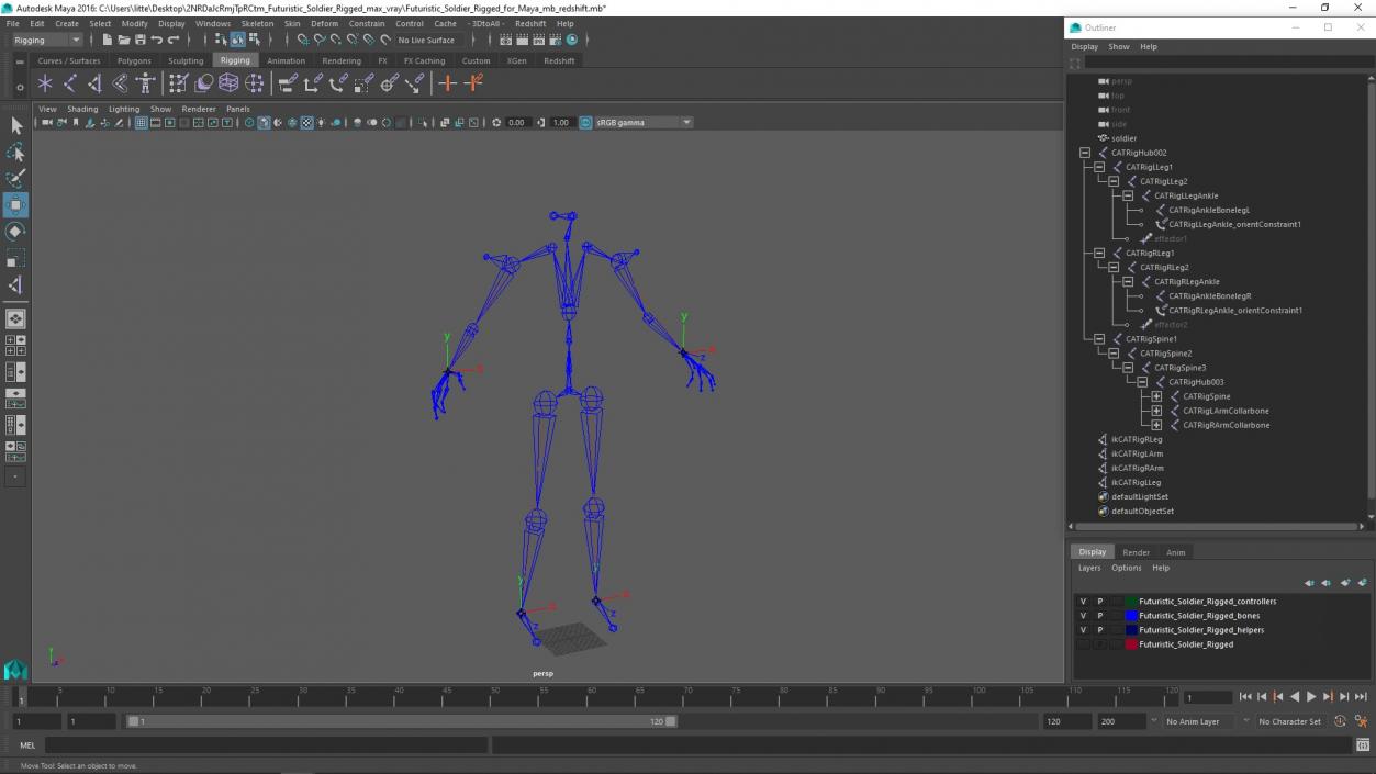 Futuristic Soldier Rigged for Maya 3D model