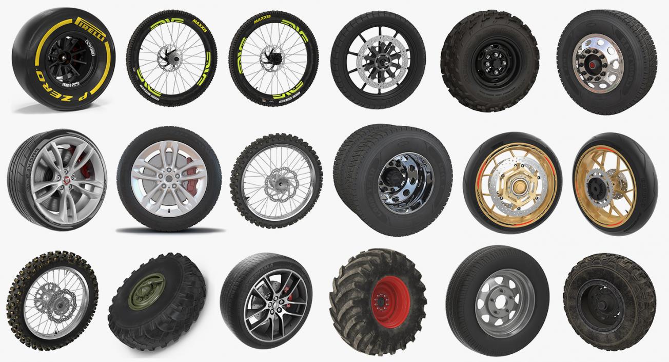 3D Wheels Big 3D Models Collection 3 model