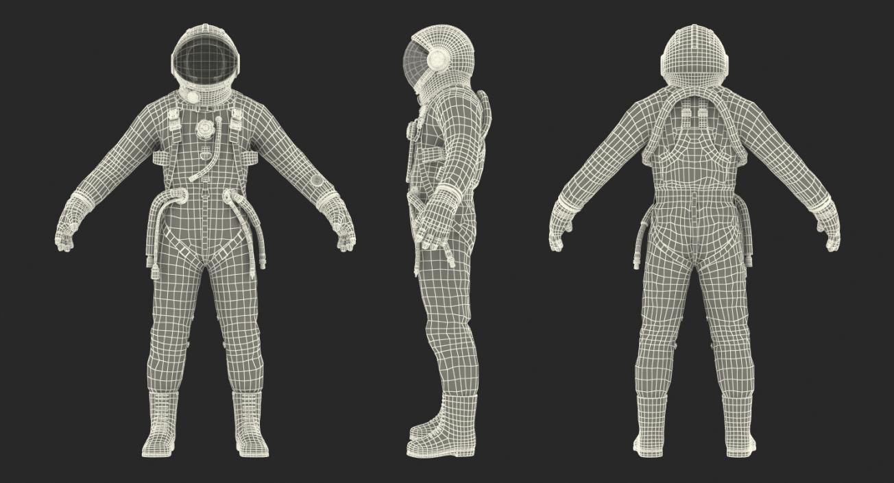 Space Suit Strizh with SK-1 Helmet 3D model