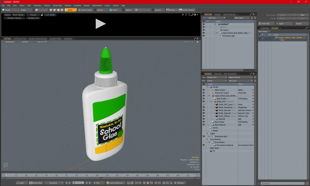 3D model Liquid School Glue Bottle 100g