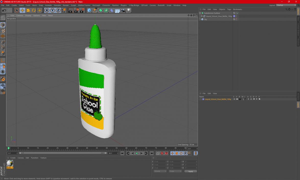 3D model Liquid School Glue Bottle 100g