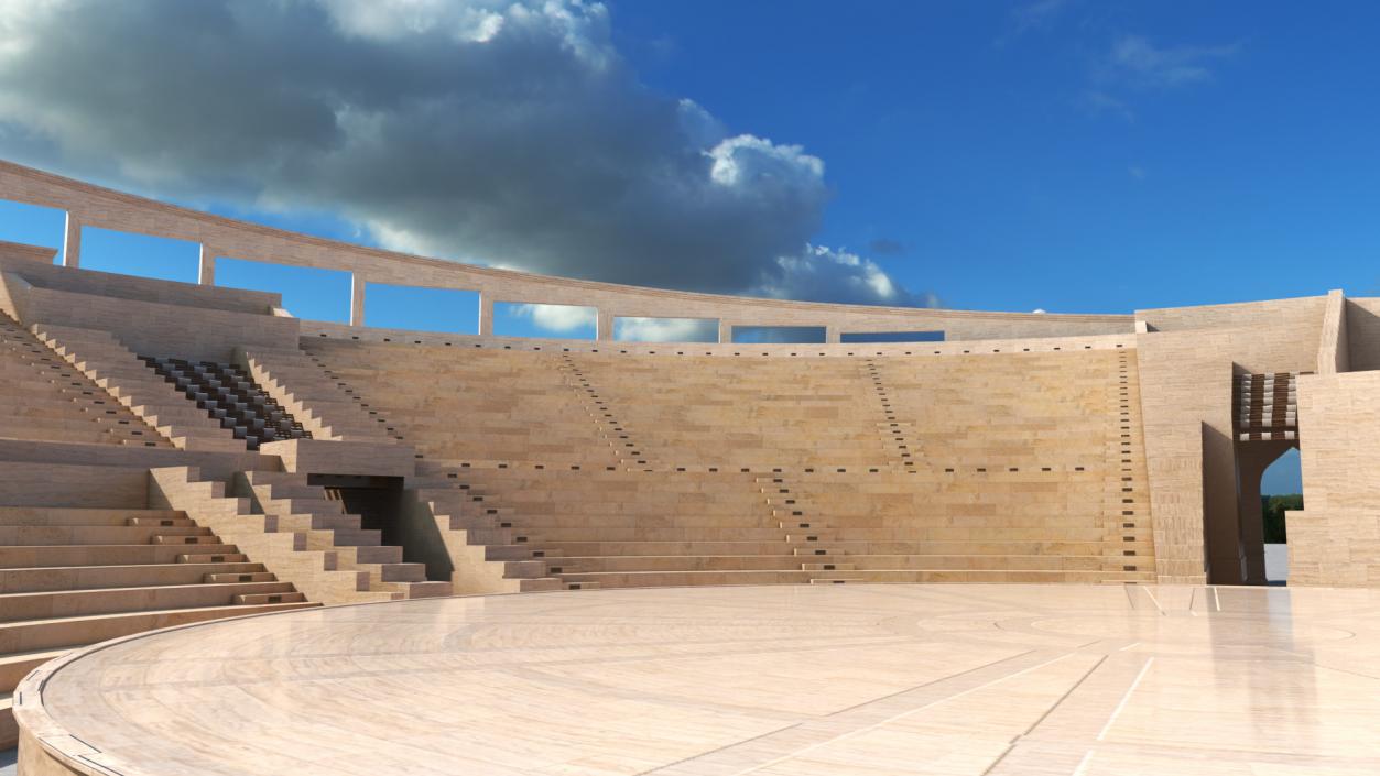 Katara Amphitheater Structure 3D model