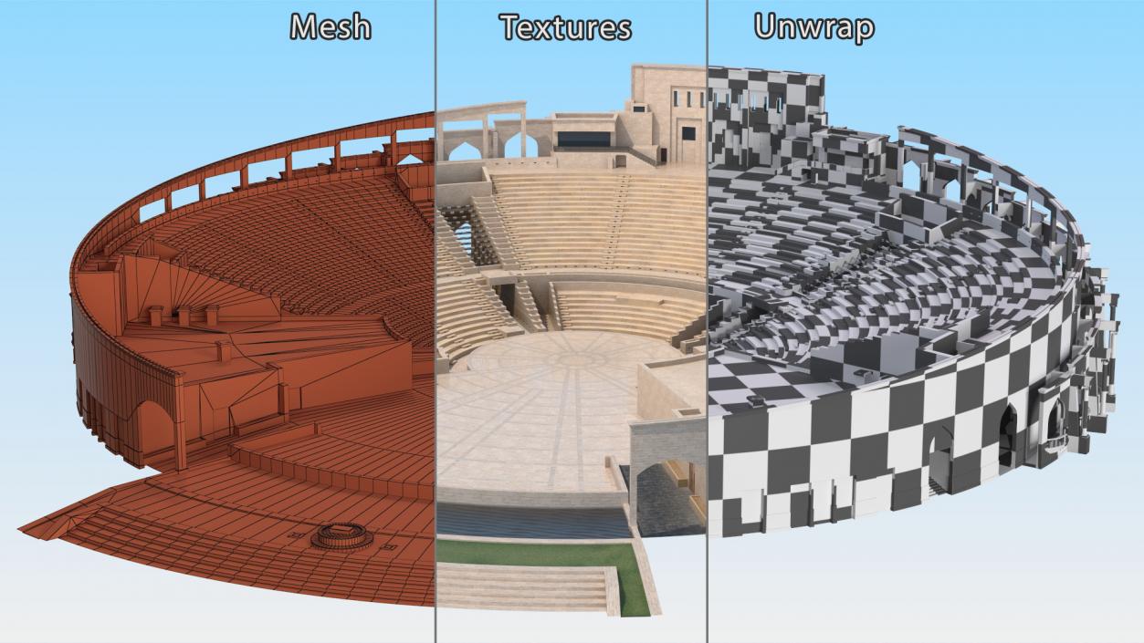 Katara Amphitheater Structure 3D model