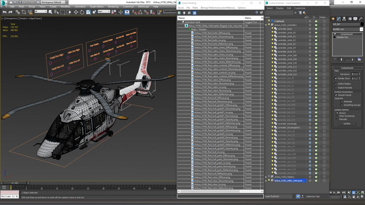 3D Airbus H160 Utility Helicopter Rigged for Maya