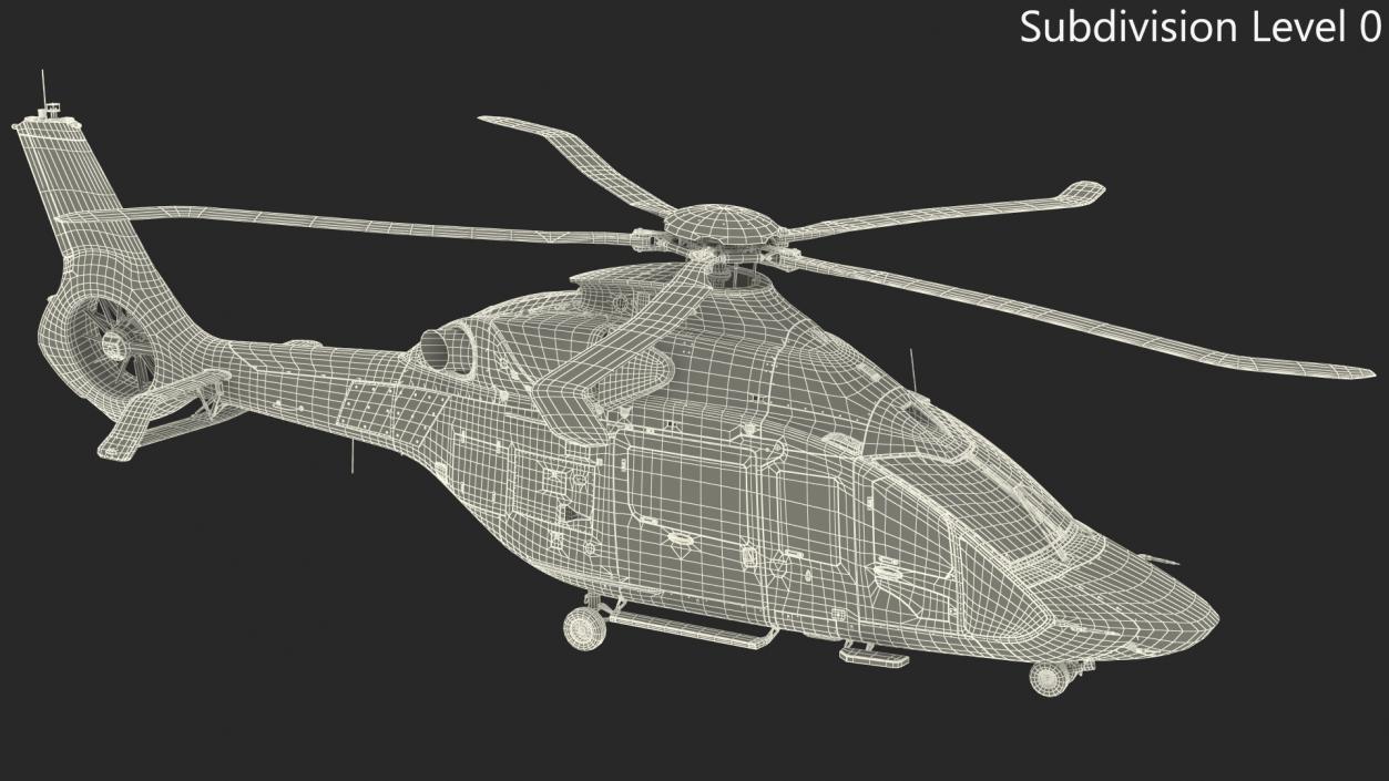 3D Airbus H160 Utility Helicopter Rigged for Maya