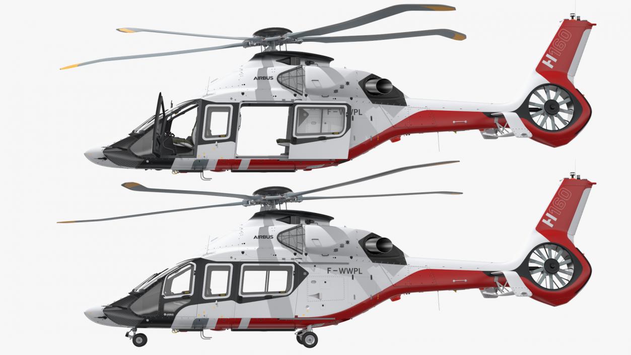 3D Airbus H160 Utility Helicopter Rigged for Maya