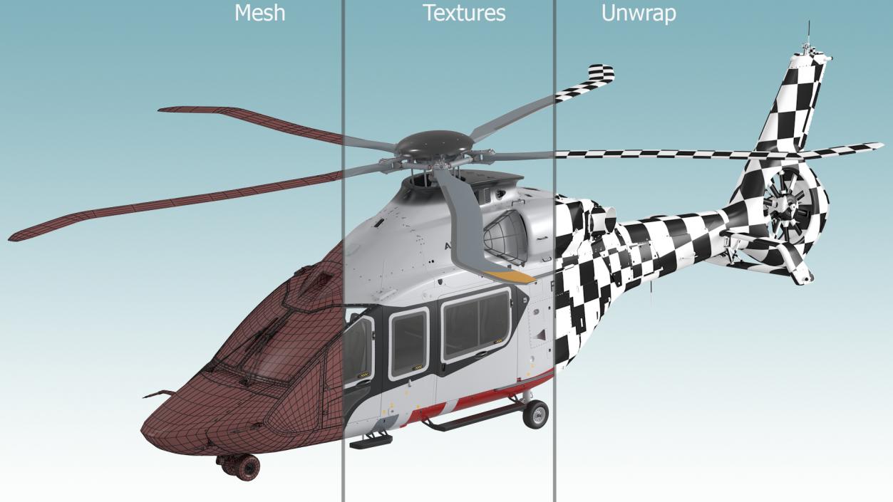 3D Airbus H160 Utility Helicopter Rigged for Maya