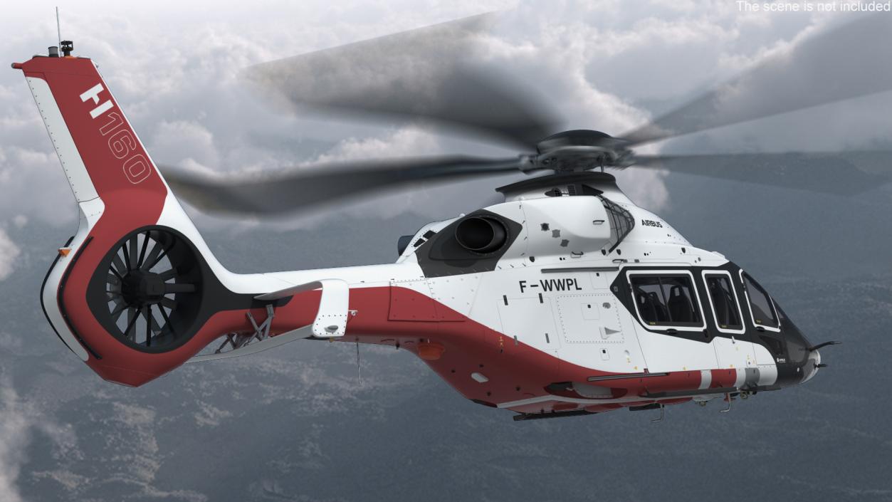 3D Airbus H160 Utility Helicopter Rigged for Maya