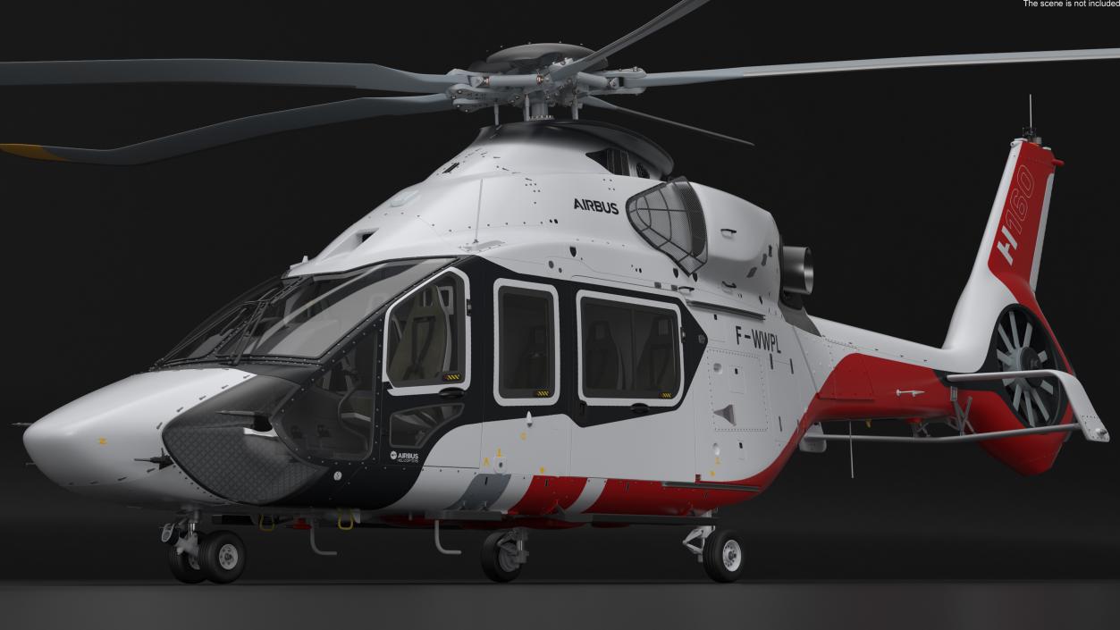 3D Airbus H160 Utility Helicopter Rigged for Maya