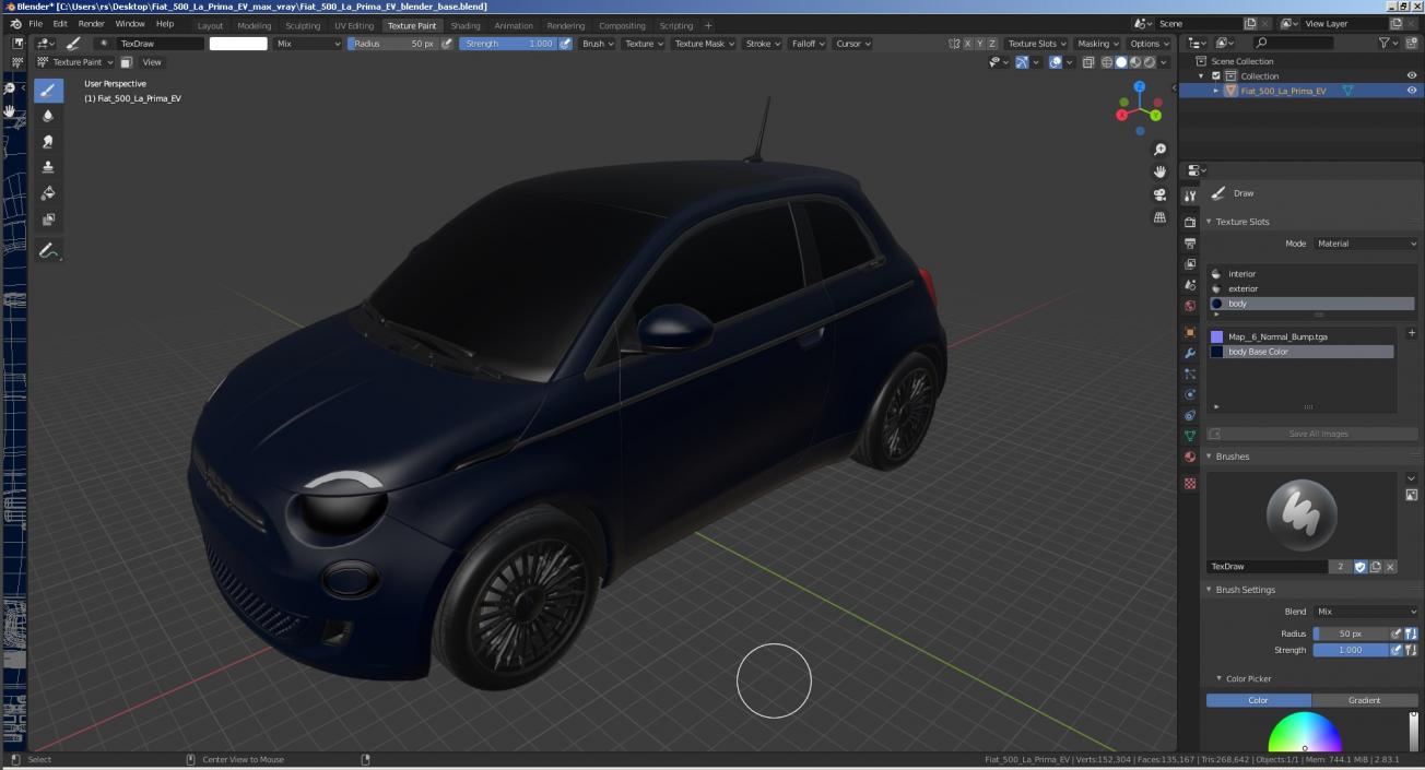 3D model Fiat 500 La Prima EV