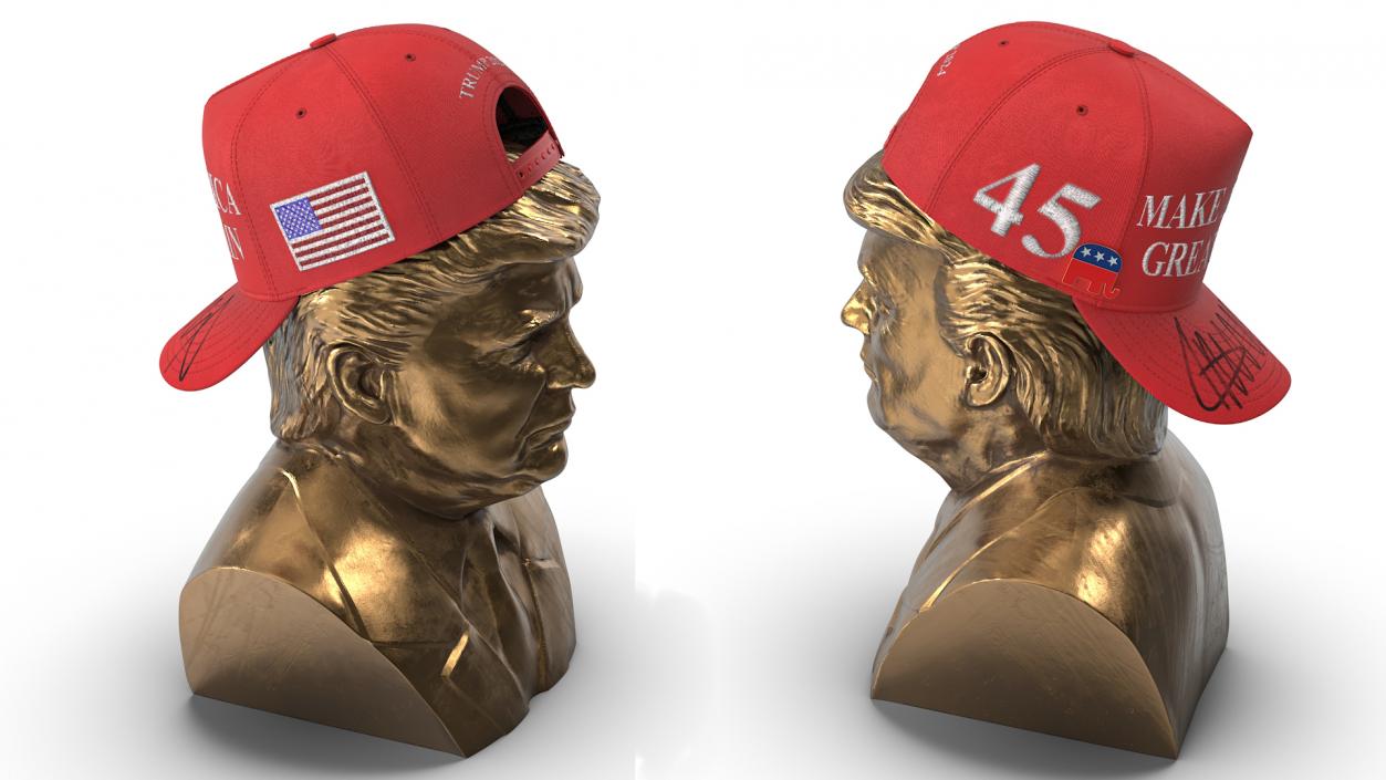 Bust of Trump with MAGA Cap 3D