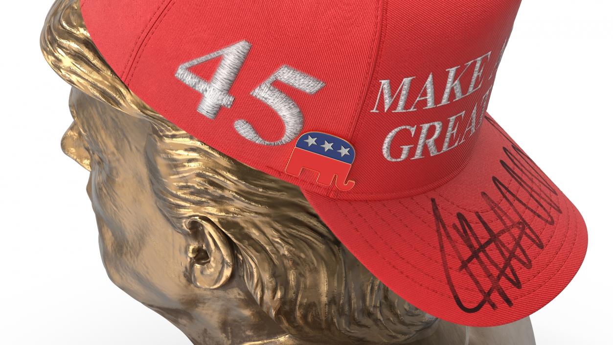 Bust of Trump with MAGA Cap 3D