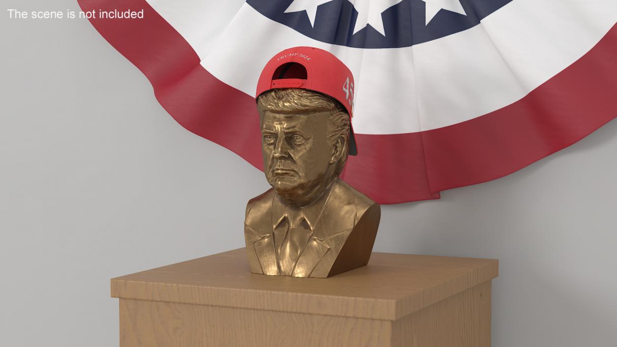 Bust of Trump with MAGA Cap 3D