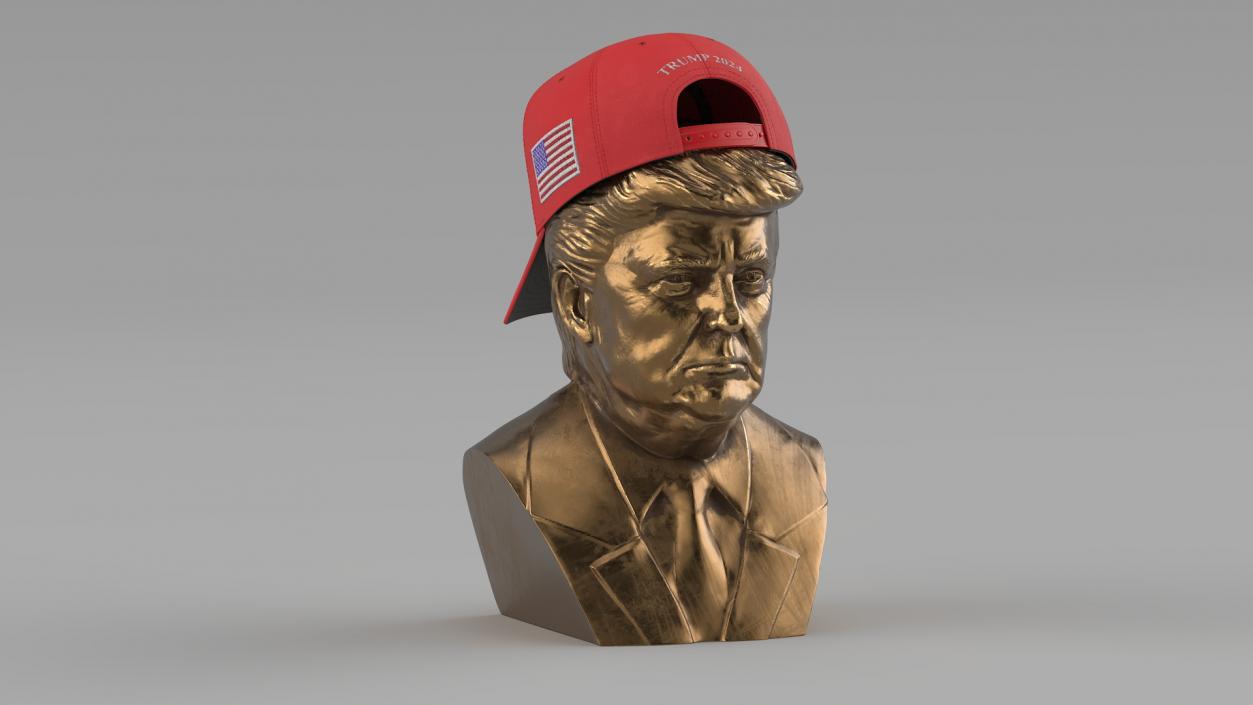 Bust of Trump with MAGA Cap 3D