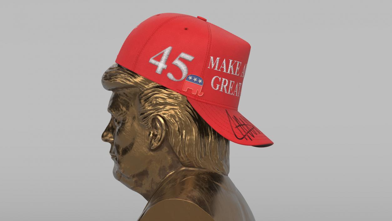 Bust of Trump with MAGA Cap 3D