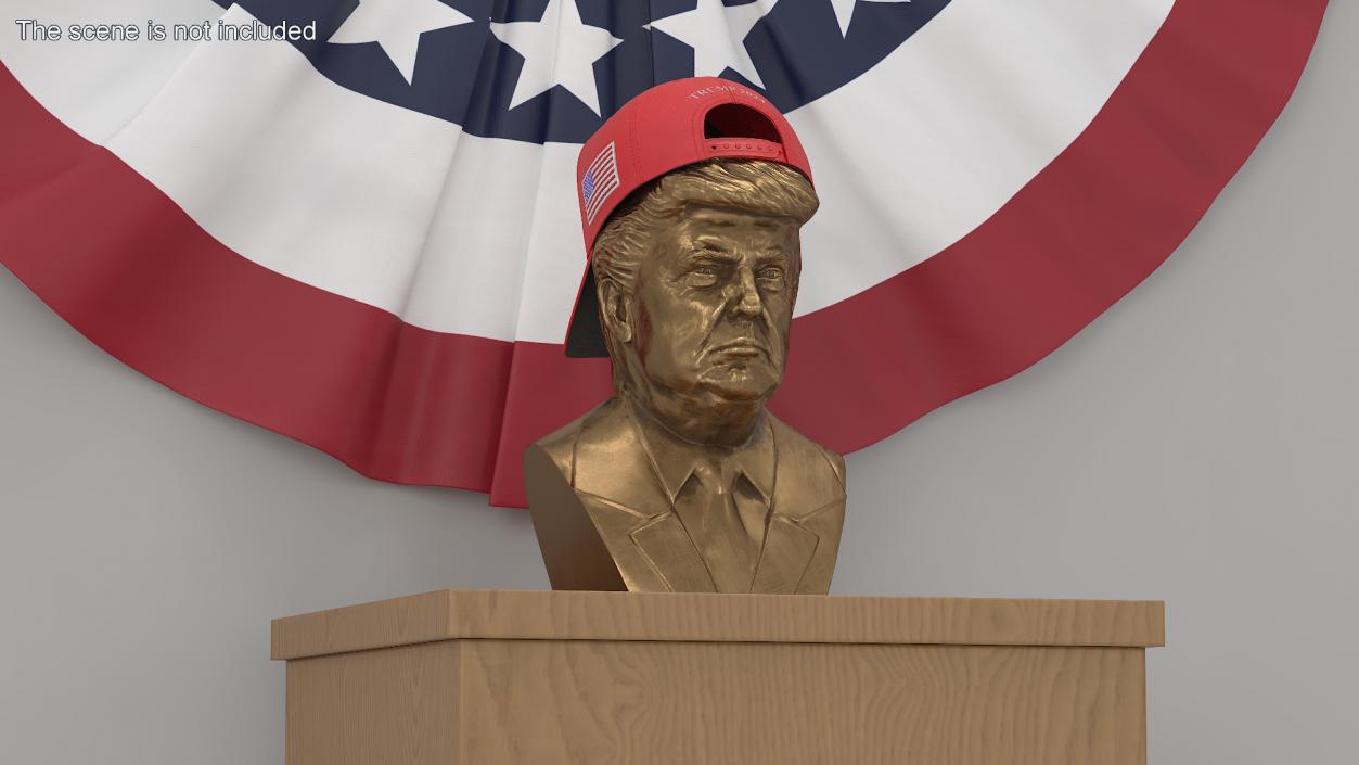 Bust of Trump with MAGA Cap 3D