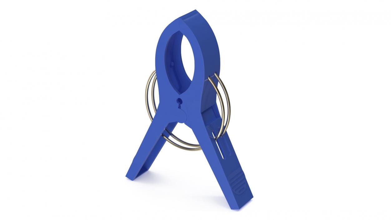 Clothes Peg Blue Plastic 3D model