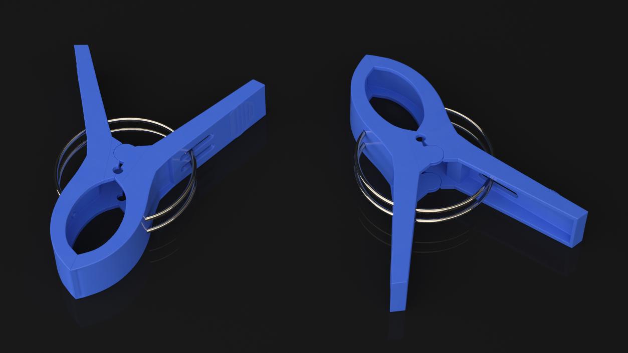 Clothes Peg Blue Plastic 3D model