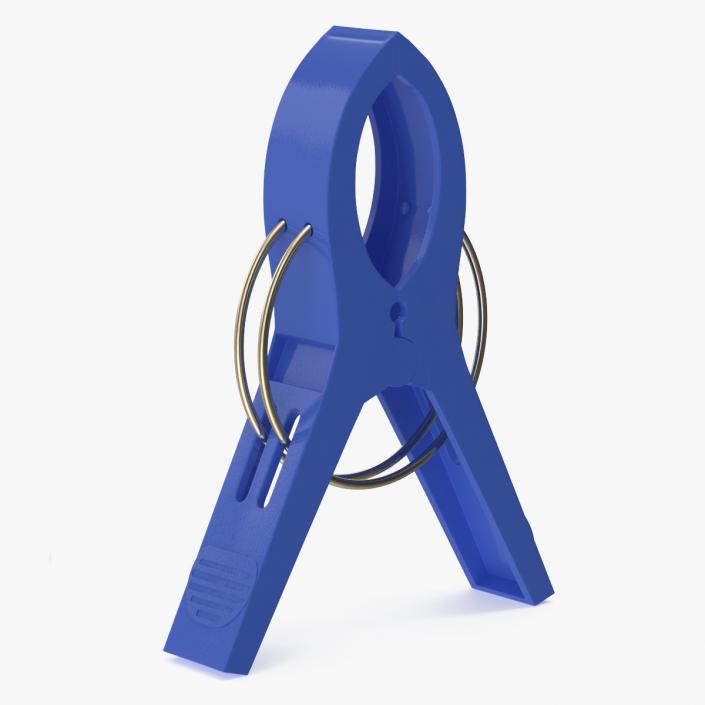 Clothes Peg Blue Plastic 3D model