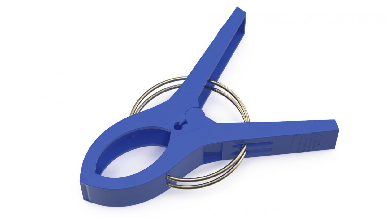 Clothes Peg Blue Plastic 3D model