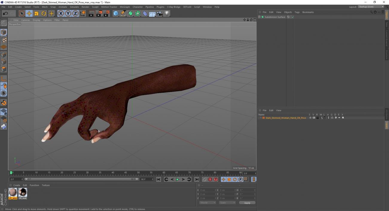 3D Dark Skinned Woman Hand OK Pose