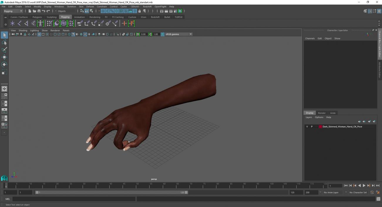 3D Dark Skinned Woman Hand OK Pose