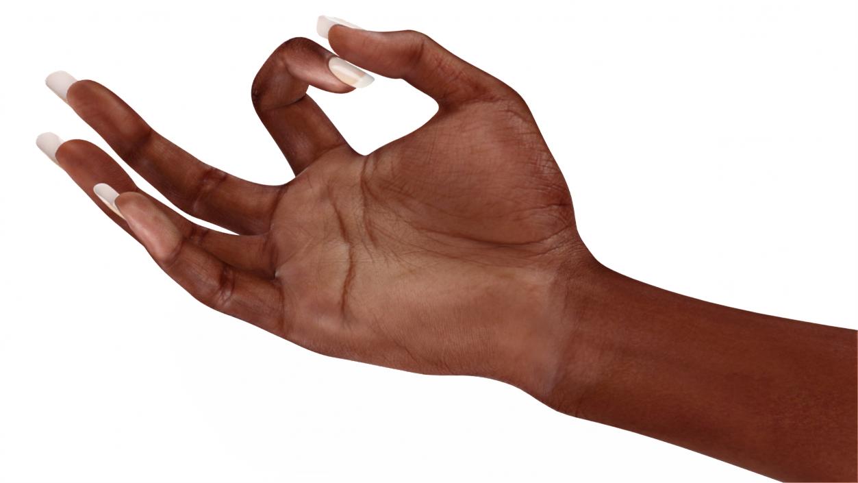 3D Dark Skinned Woman Hand OK Pose