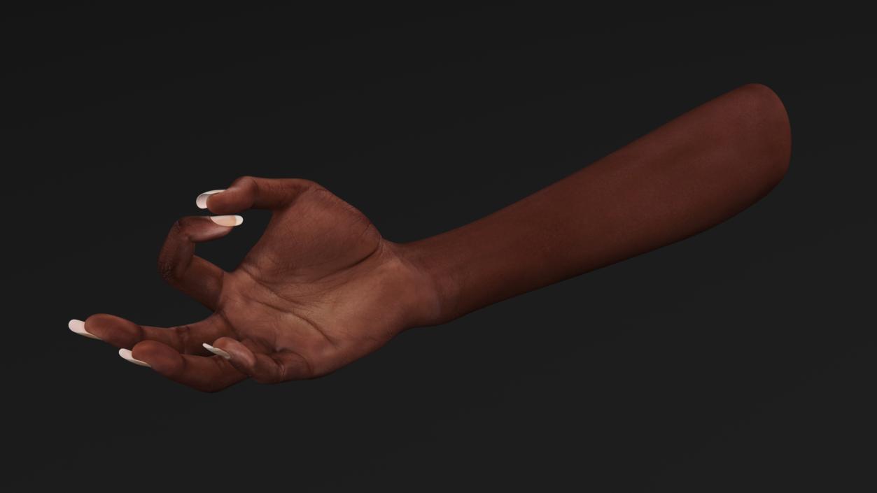 3D Dark Skinned Woman Hand OK Pose