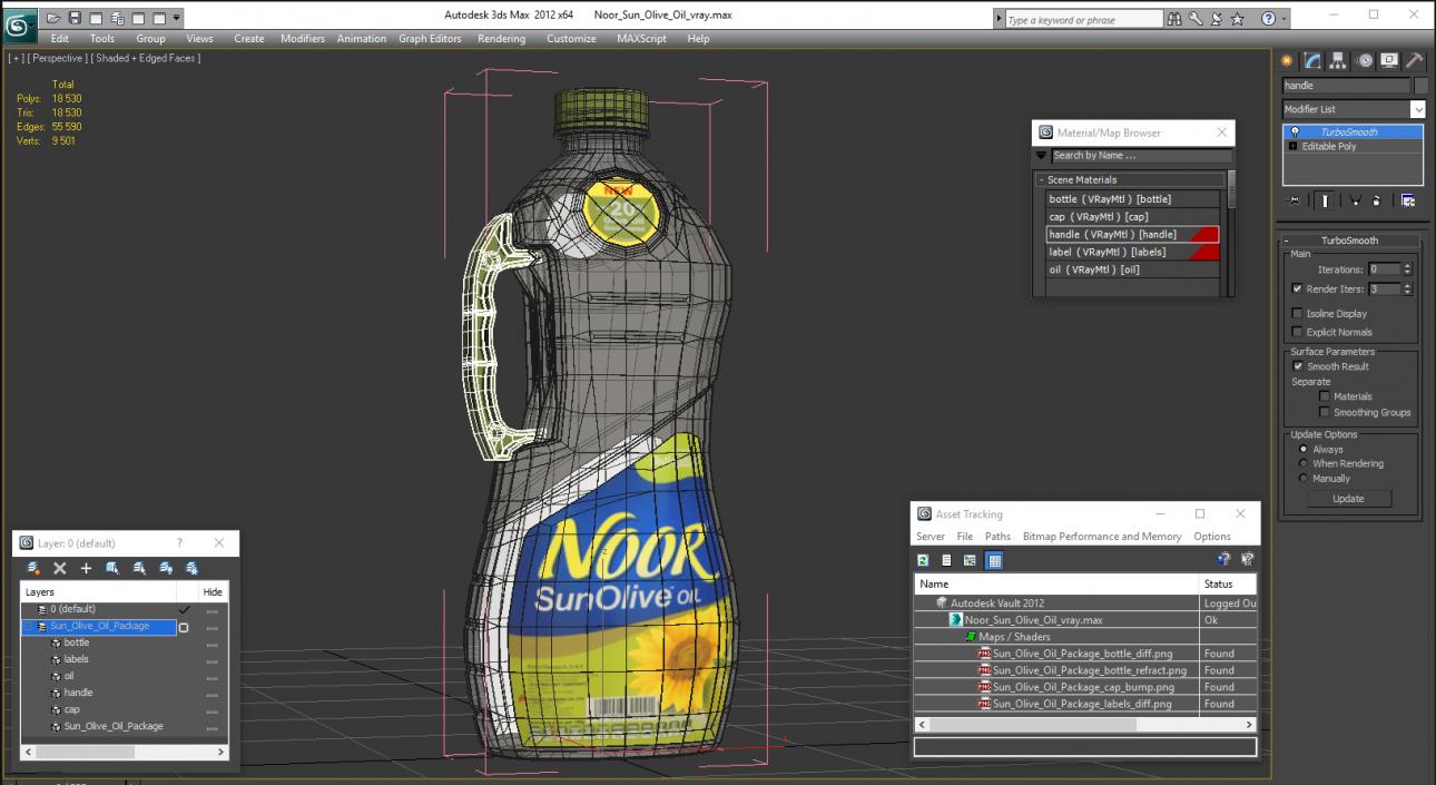 3D Noor Sun Olive Oil model