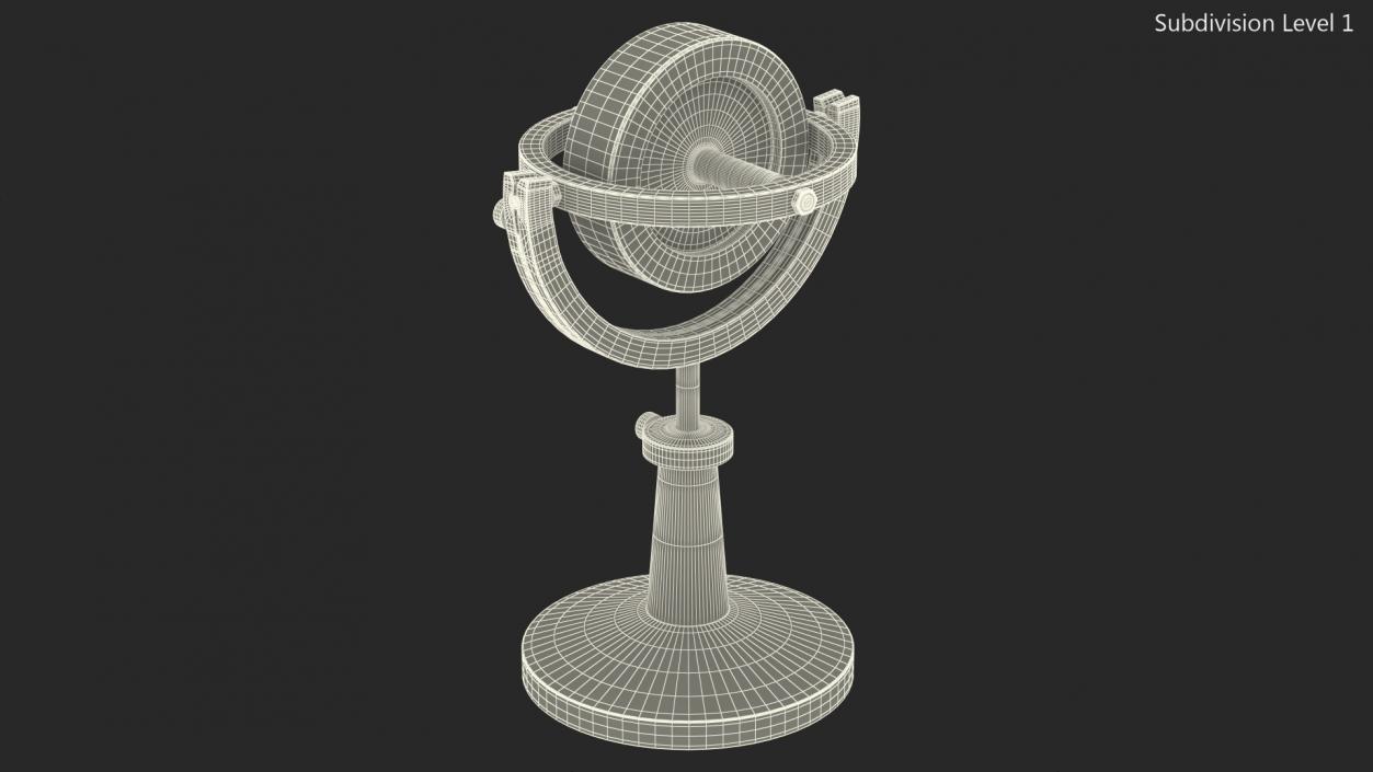 3D Vintage Brass Lecture Gyroscope Rigged model