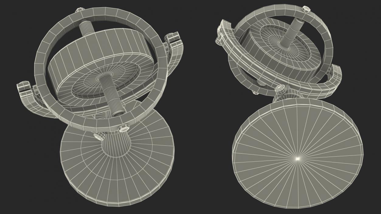 3D Vintage Brass Lecture Gyroscope Rigged model