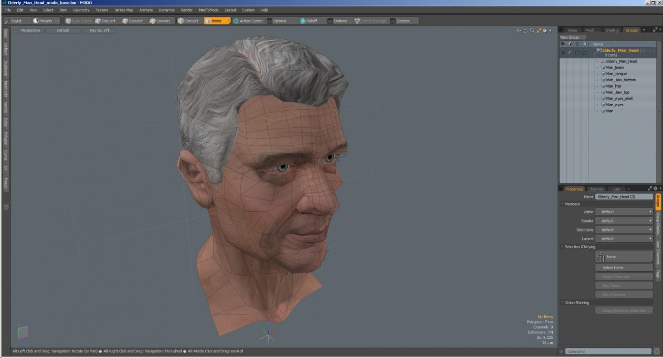 3D Elderly Man Head