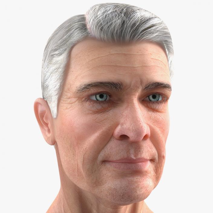 3D Elderly Man Head