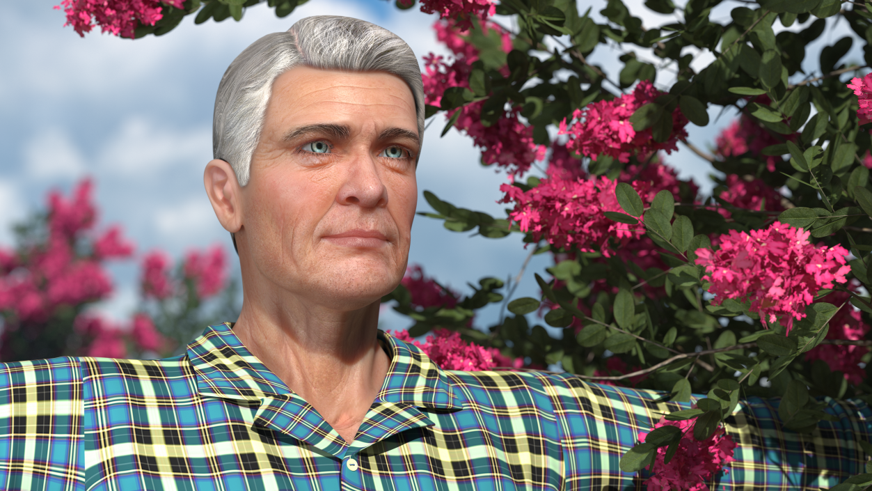 3D Elderly Man Head