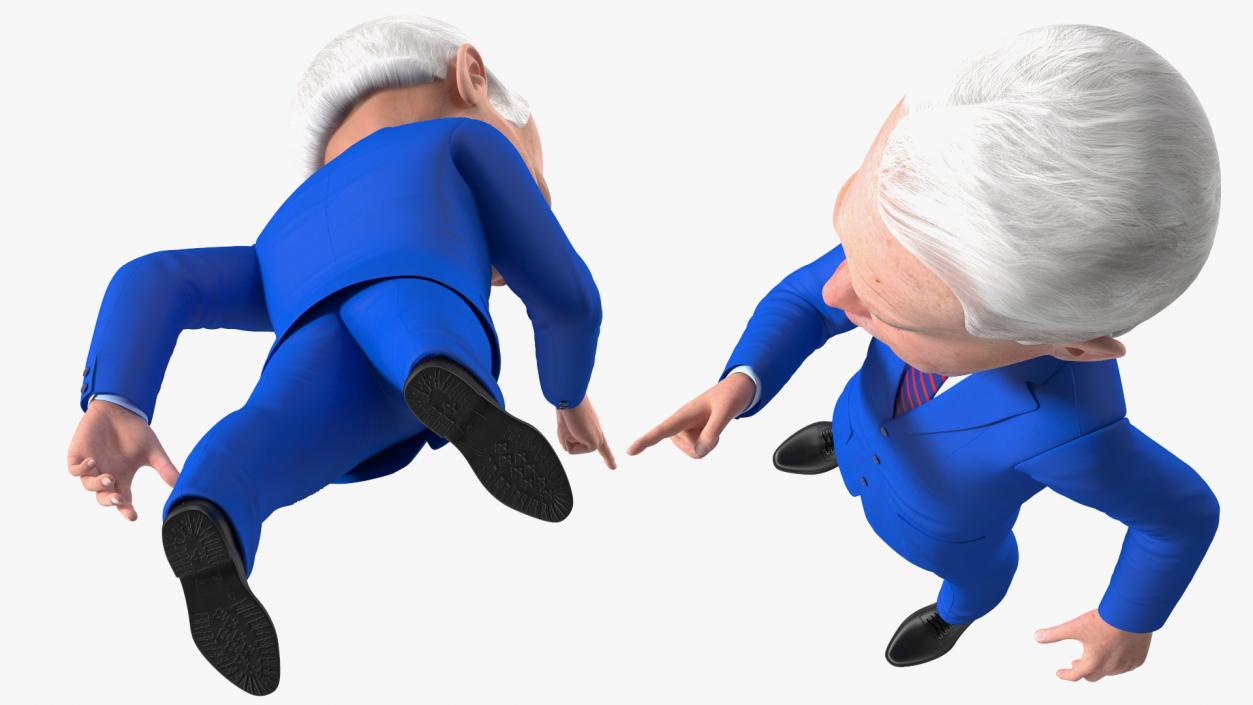 3D Cartoon Joe Biden Pointing Finger Pose model