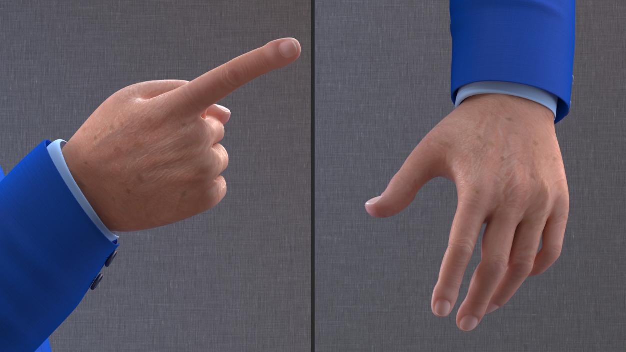 3D Cartoon Joe Biden Pointing Finger Pose model