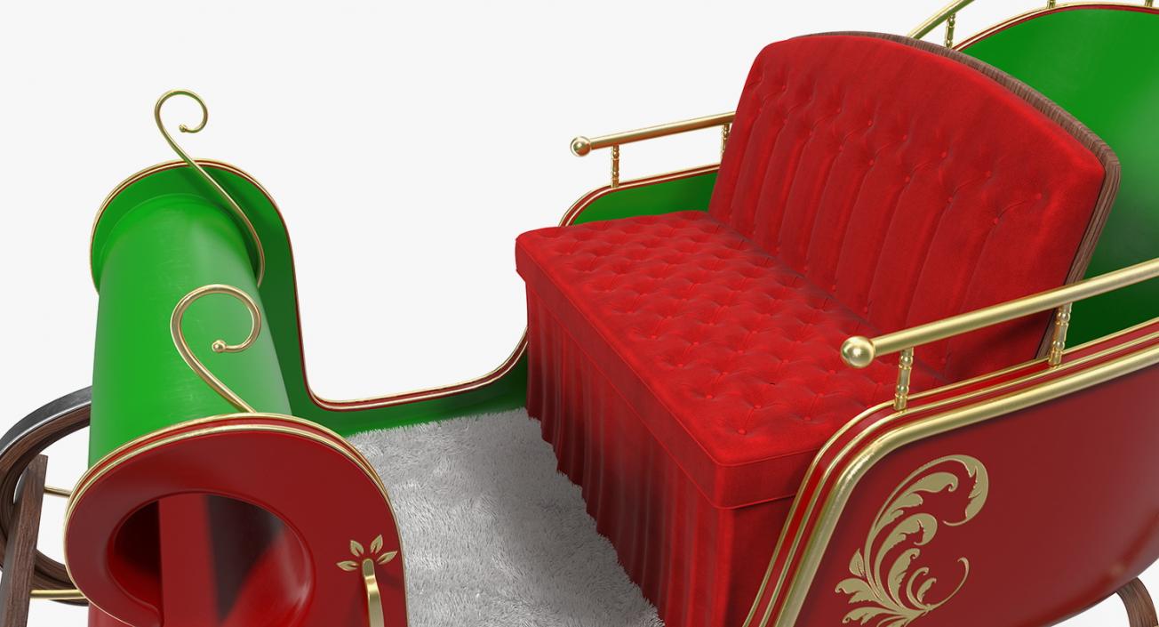 3D Santa Sleigh with Fur